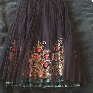 Tulle Black Skirt with flower bottom